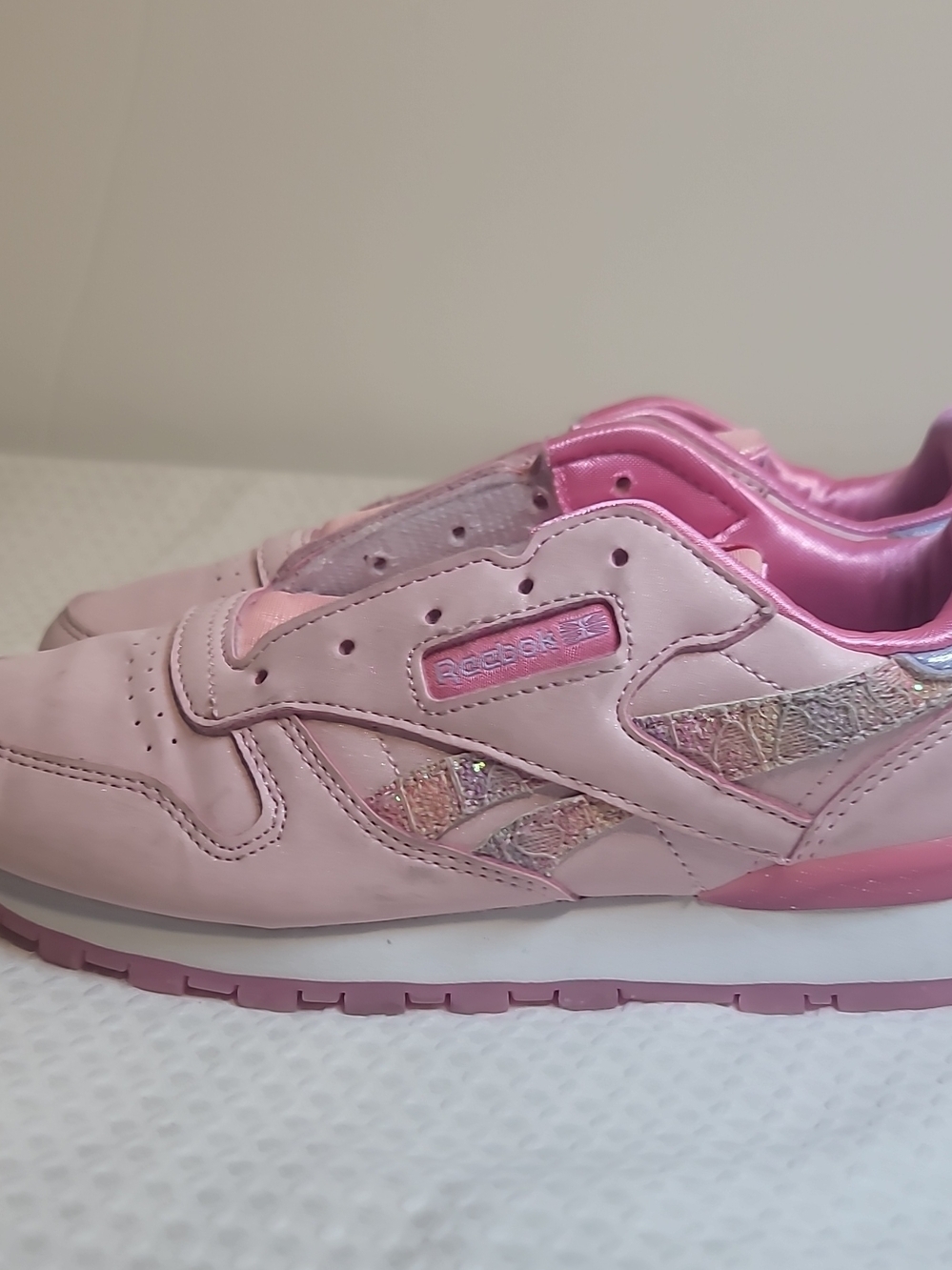 Reebok Kids Pink Metallic Accent Sneakers